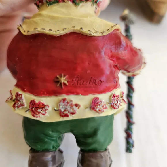 Christopher Radko Woodland Winds Frosty Leaf Santa Ornament 1998 Vintage - Picture 9 of 14